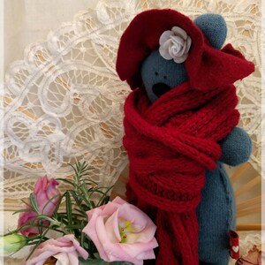 Lavender filled collectible teddy bear/repurposed gift/upcycled wool image 2