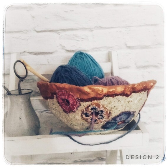 Recycled Paper Mache Knitting Crochet Yarn Bowls Etsy