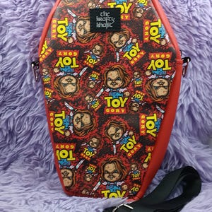 Toy gory coffin shaped bag