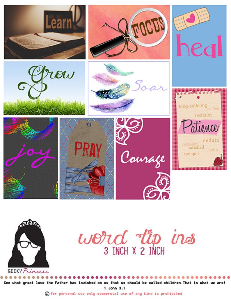 Bible Journaling Word Tip-ins Printable - Etsy