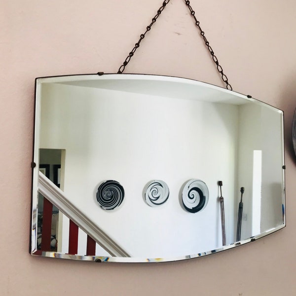 Art Deco Mirror Vintage Mirror Frameless mirror Boho mirror Bathroom Bevelled mirror Wall Mirror Rustic mirror Mirror wall gallery wall