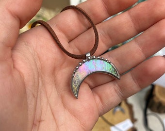 Stained Glass Tiffany Colorful Moon Coulomb Jewerly Woman's Present Gift Pedant