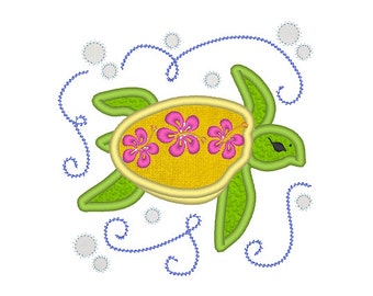 Sea turtle MACHINE EMBROIDERY / INSTANT awesome Seaturle embroidery  applique designs for girls, new and unique