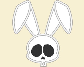 Cute skull bunny MACHINE EMBROIDERY / INSTANT Love, easter, bunny, Skull and Crossbones..