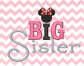 Big Sister, machin e embroidery desigs assorted sizes instant dowlaod - Big sister Mouse Miss Embridery Silhouette