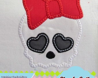 Skull Girly Cherry Cupcake MACHINE EMBROIDERY / INSTANT