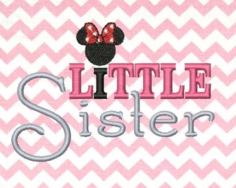 Little Sister, machin e embroidery desigs assorted sizes instant dowlaod - LIL sister Mouse Miss Embridery Silhouette