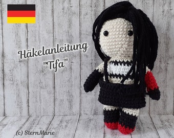 Ispirato a Tifa Lockhart Amigurumi FF VII - Istruzioni PDF in tedesco