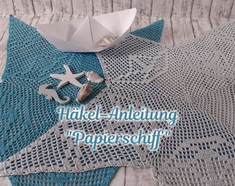 Crochet pattern "Paper boat" star - PDF instructions German