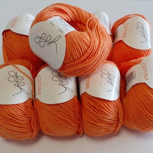 Wool package Cottina 450g orange cotton image 2