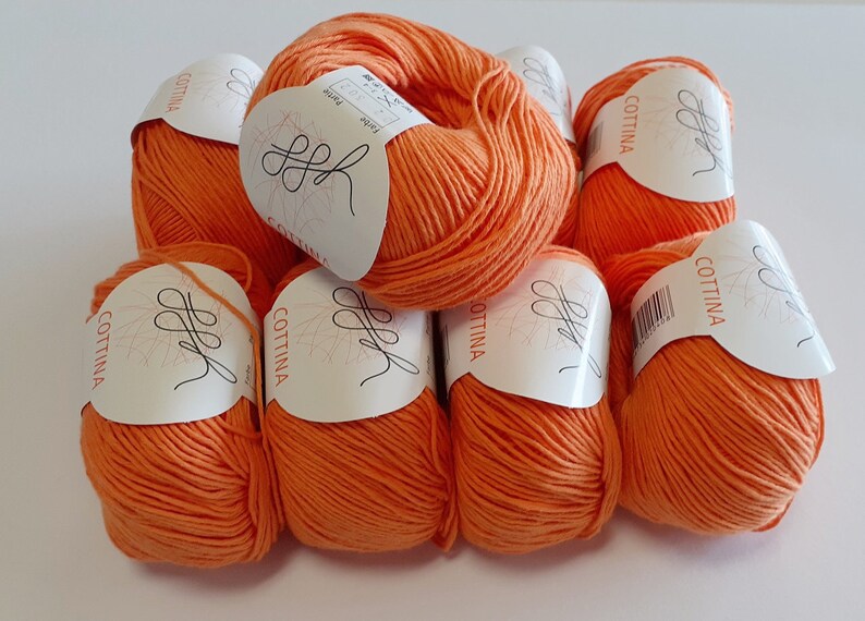 Wool package Cottina 450g orange cotton image 2