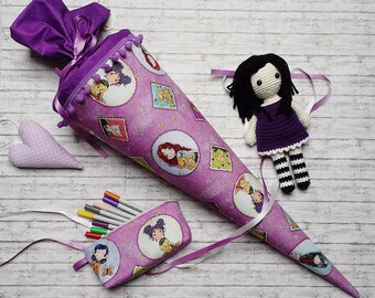 School cone/fabric cover "girl purple" without blank!
