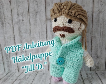 Crochet pattern for a Jill Deimel-inspired amigurumi doll - PDF (German)