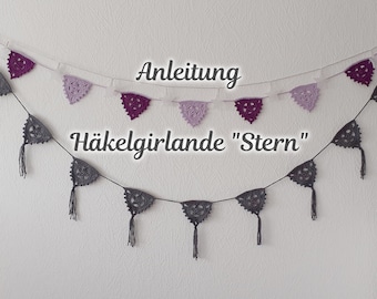 Instructions for crochet garland "Star" - PDF instructions in German