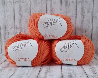 Woll-Paket "Cottina" 450g orange - Baumwolle