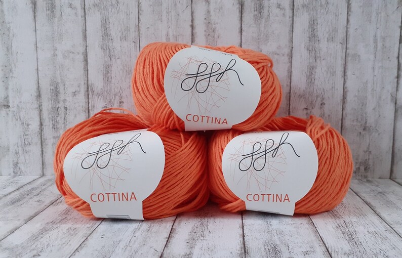 Woll-Paket Cottina 450g orange Baumwolle Bild 1