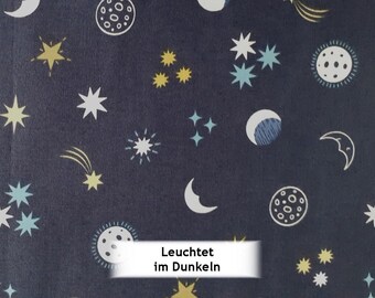 Small Things...Glow - night sky on dark blue - sold by the meter