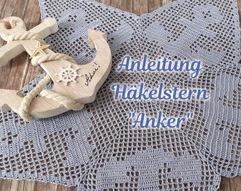 Häkelanleitung Häkelstern "Anker" - PDF Anleitung deutsch