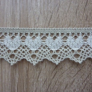 Hochwertige Webspitze Meterware beige/natur mit Leinen