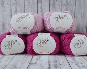 Woll-Paket "Cottina" 500g rosa & pink - Baumwolle