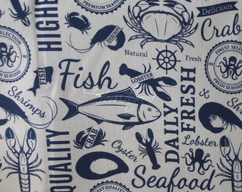 Tessuto decorativo tela "Seafood" - venduto al metro