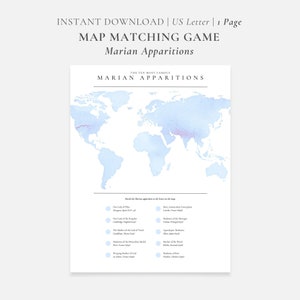 Marianische Erscheinungen katholische Karte Matching-Spiel, Printable Instant Download, Letter-Größe