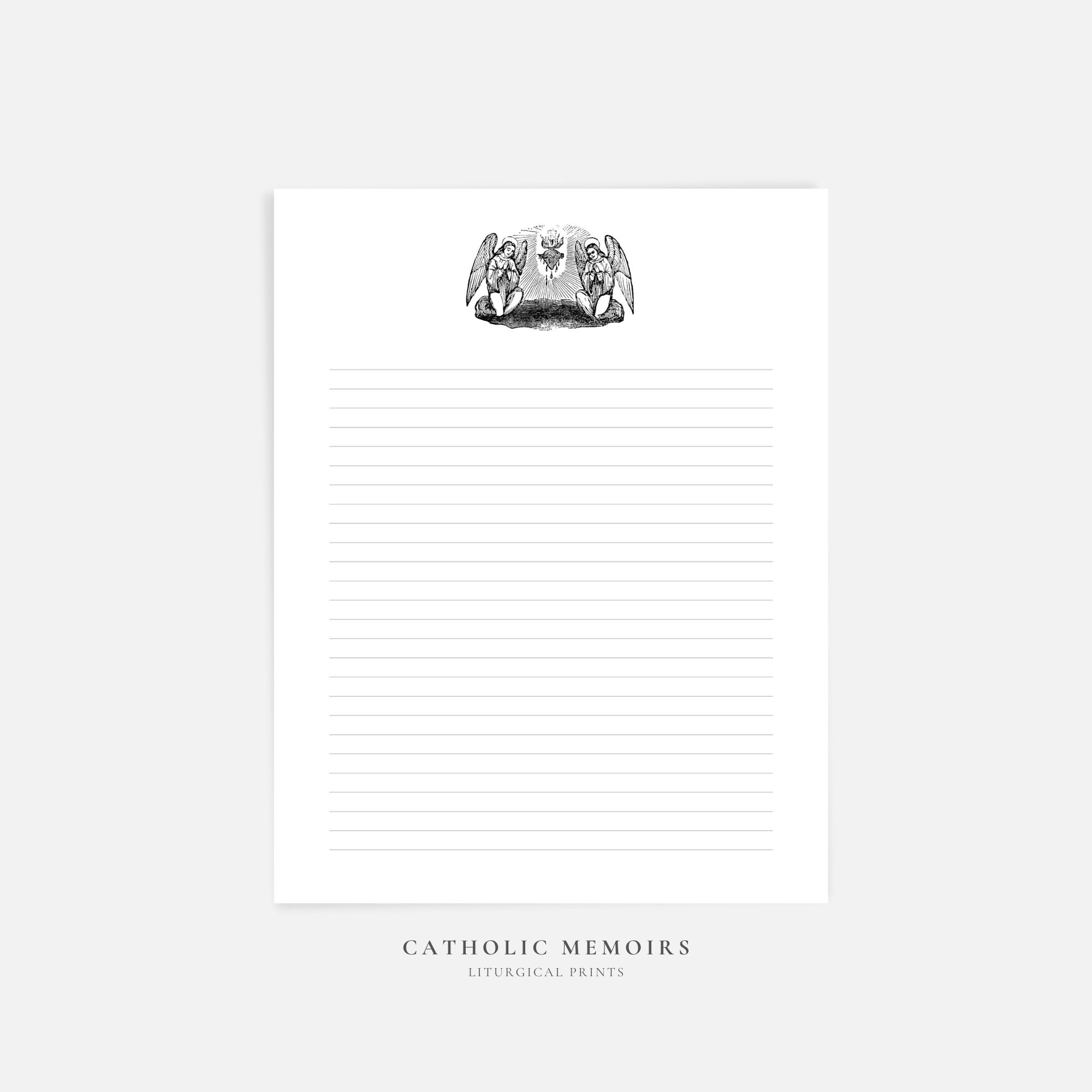 Sacred Heart of Jesus | Catholic Printable Note Paper Stationery | US ...