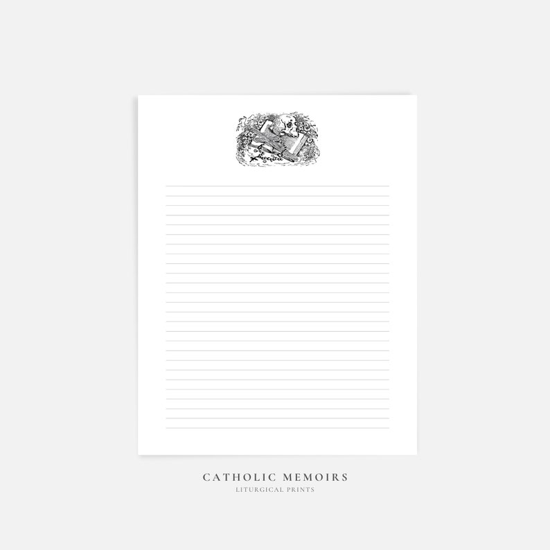Memento Mori | Catholic Printable Note Paper Stationery | US Letter 8 ...