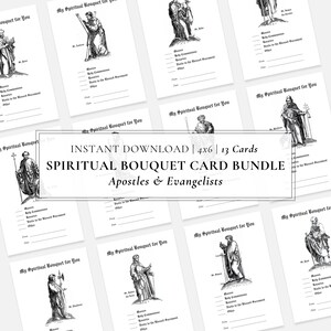 Lot de cartes Bouquet spirituel des apôtres et évangélistes ; Vie liturgique, dévotions, foi, chrétien, religion, spiritualité