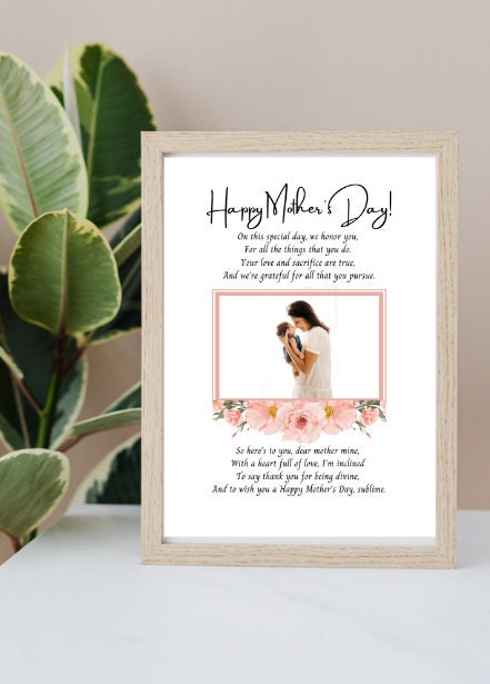Editable Canva Template|printable Mother's Day Picture Frame Gift- 3 Different Picture Frame ...