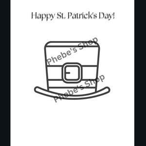 Printable St Patrick&#39;s Day Leprechaun Hat template, big and small size