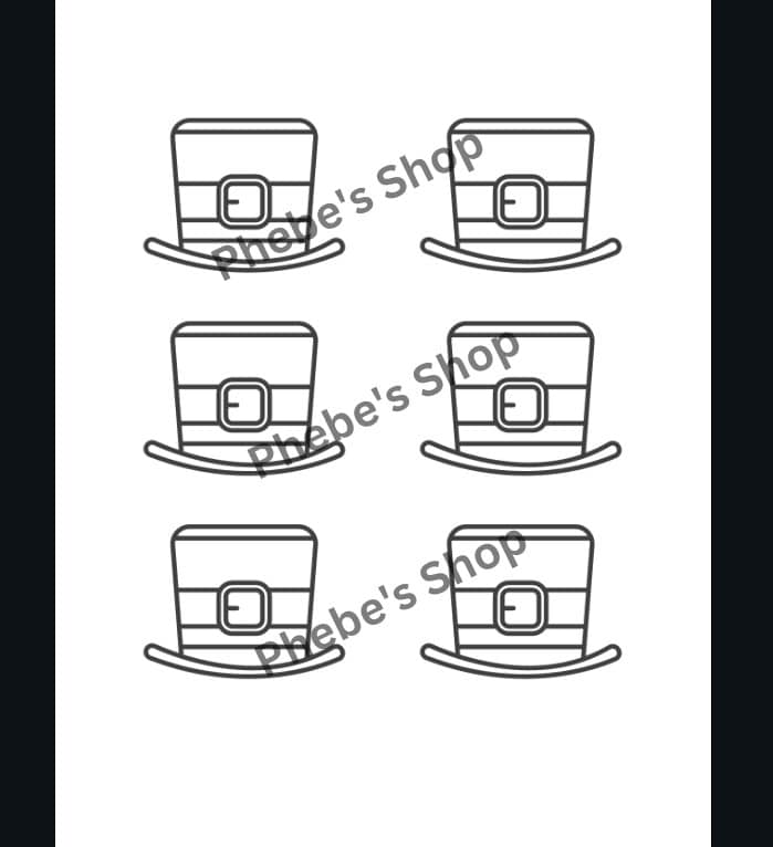 Printable St Patrick's Day Leprechaun Hat Template, Big and Small Size Printable St Patrick's Day Leprechaun Hat Template, Big and Small Size