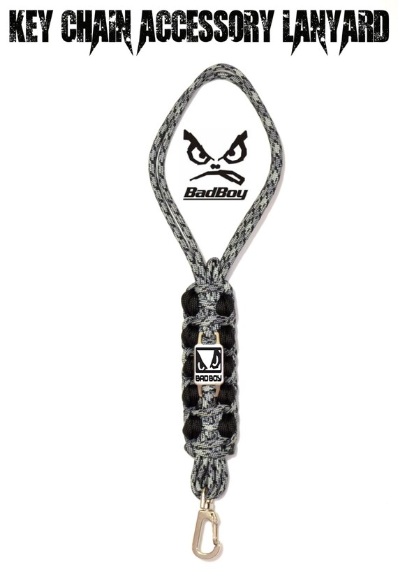 BAD BOY Key Chain / Accessory Wrist Lanyard Titanium Grey