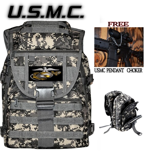 Marines U.S.M.C. Backpack in ACU or Black Military Molle Etsy