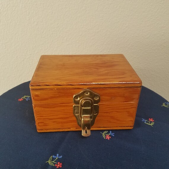 Vintage Wooden Jewelry Box With Lock Rustic Box Small Wood Etsy