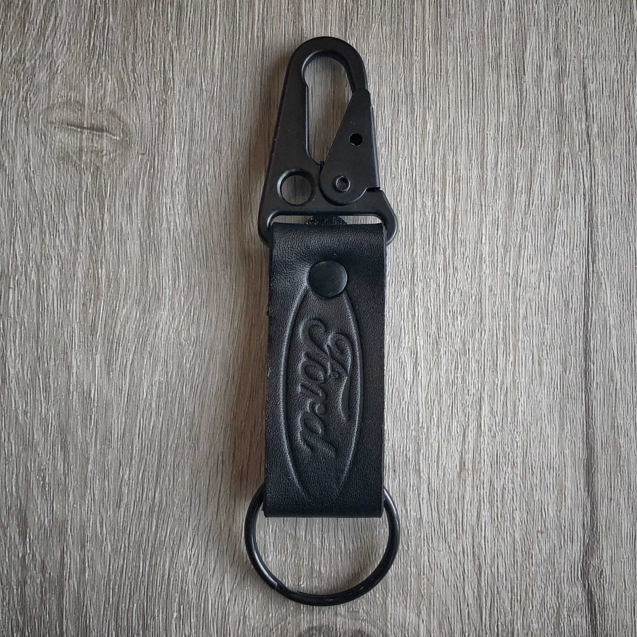 Leather Ford keychain