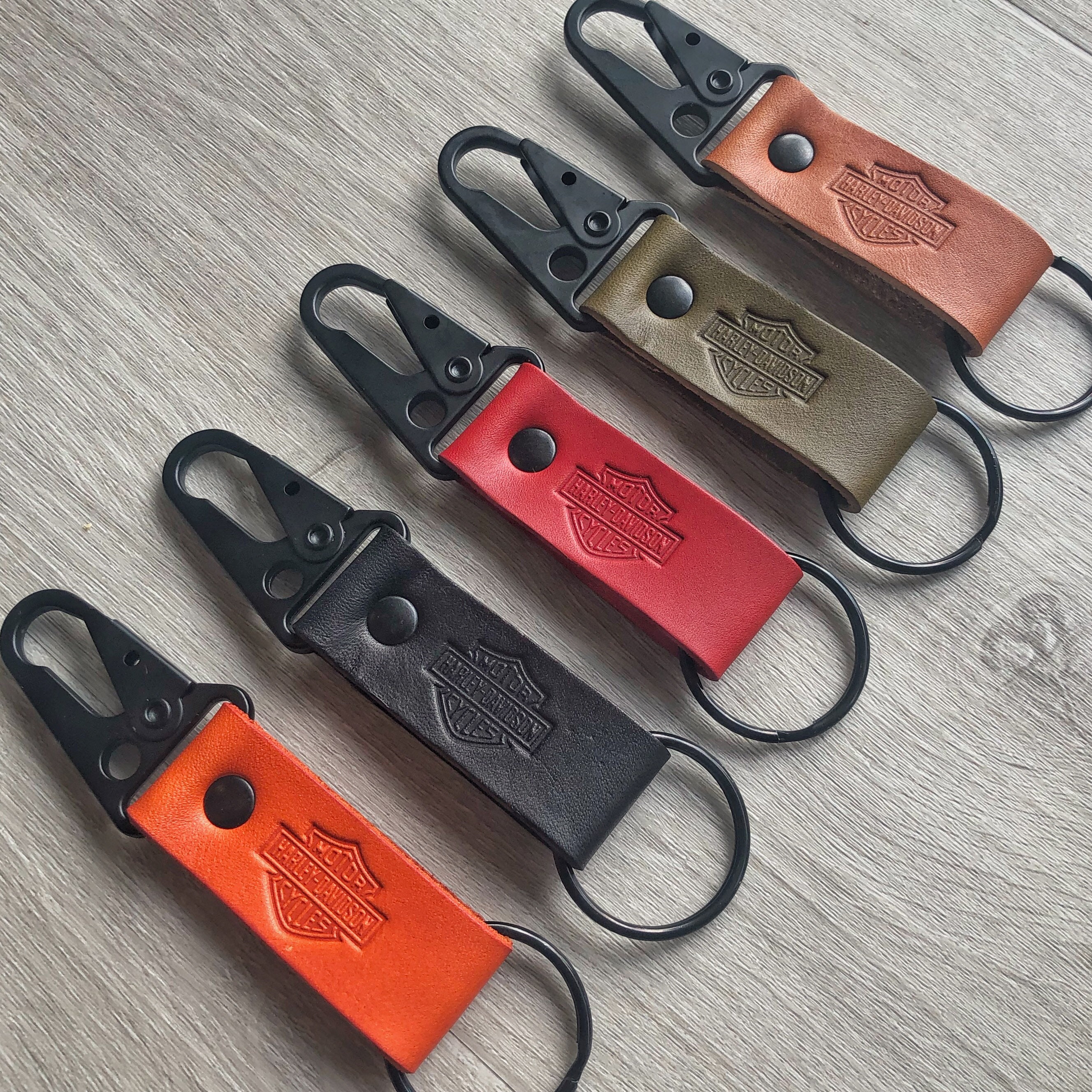 Leather Harley keychain