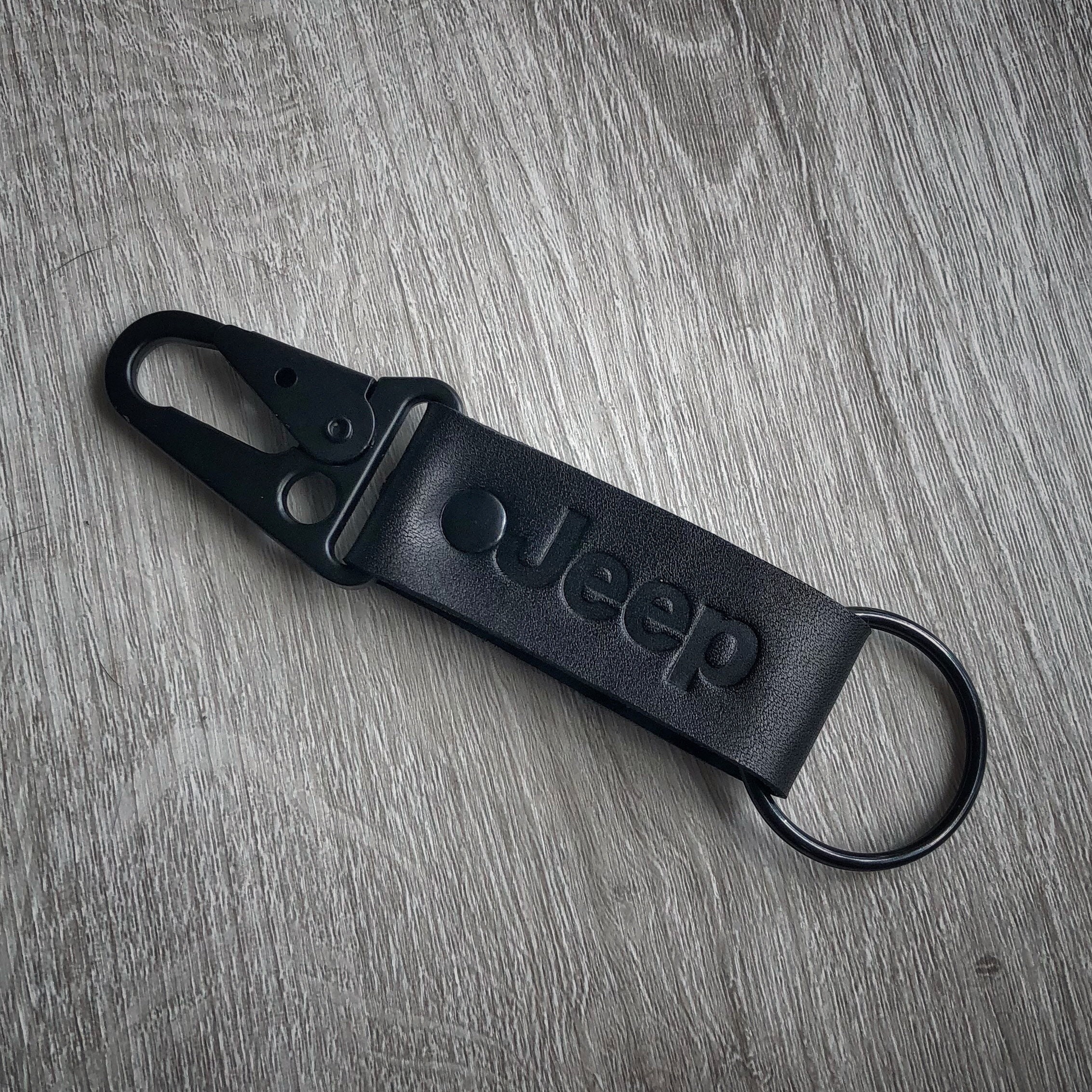 Leather Jeep keychain