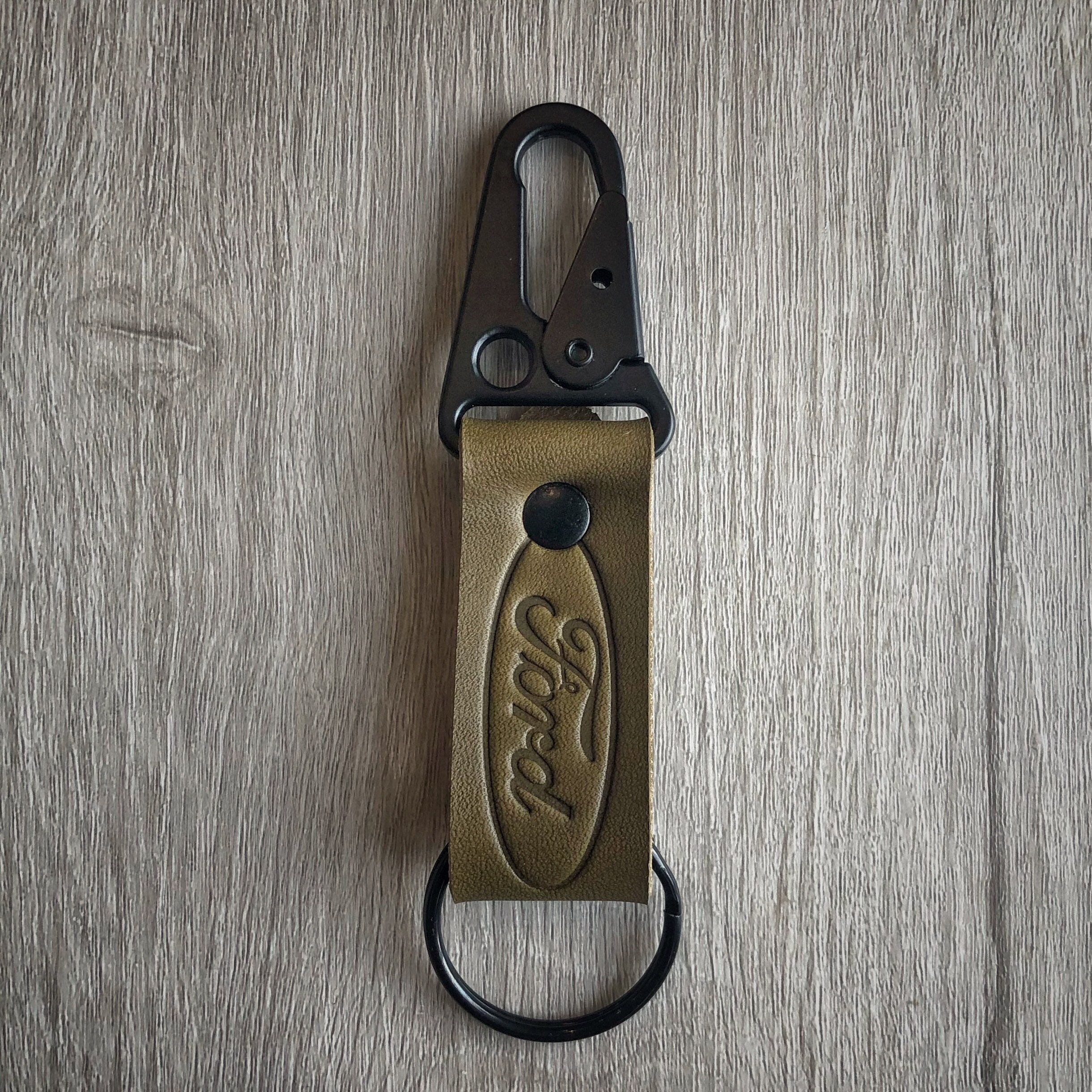 Leather Ford keychain
