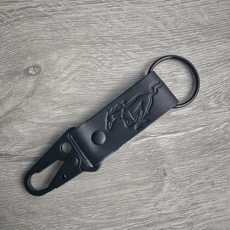 Mustang Keychain Leather Mustang keychain Ford Mustang Etsy