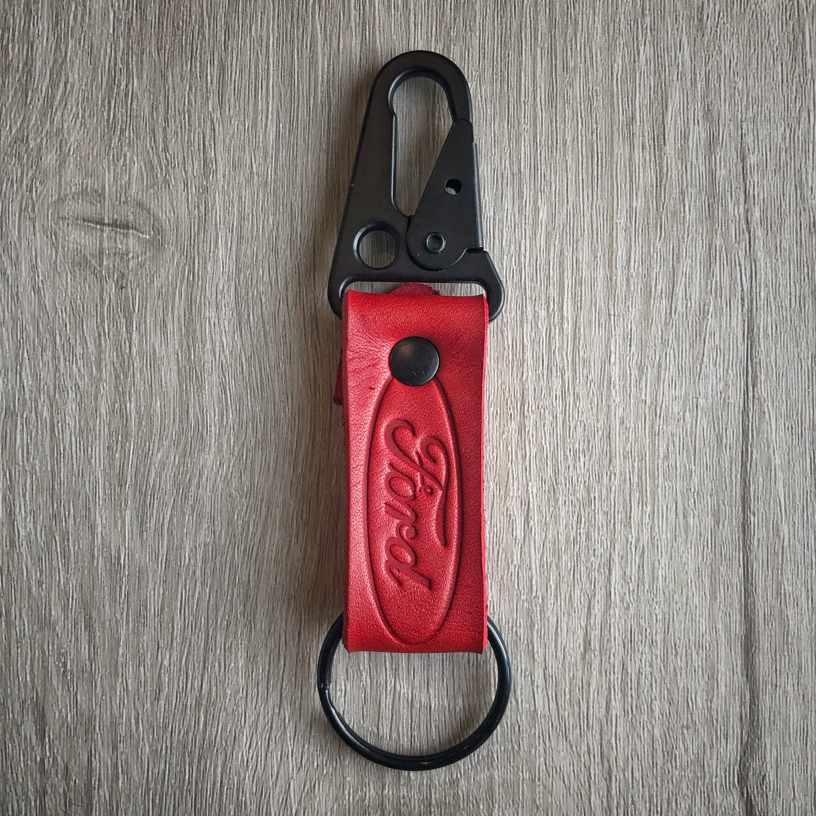 Leather Ford keychain