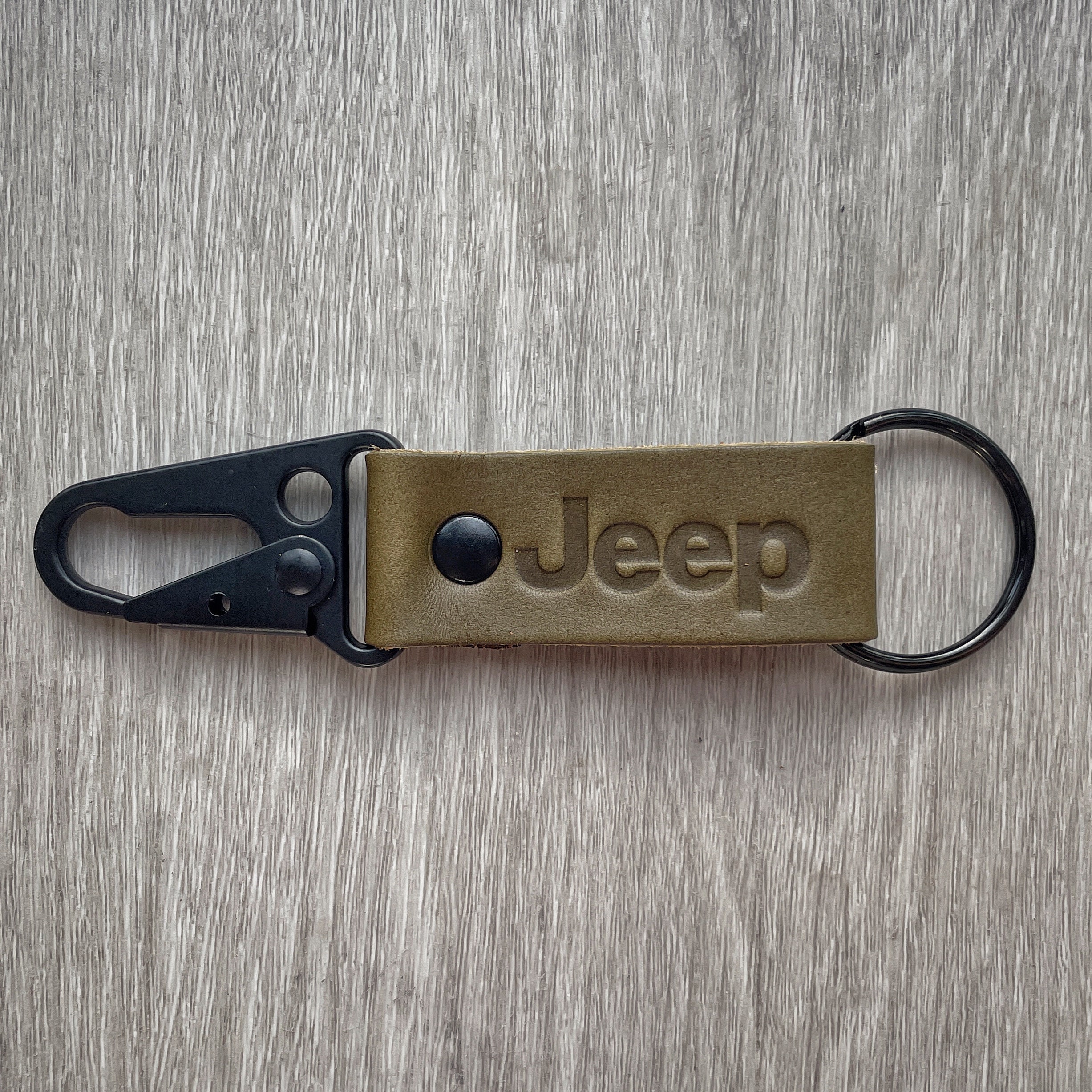 Leather Jeep keychain