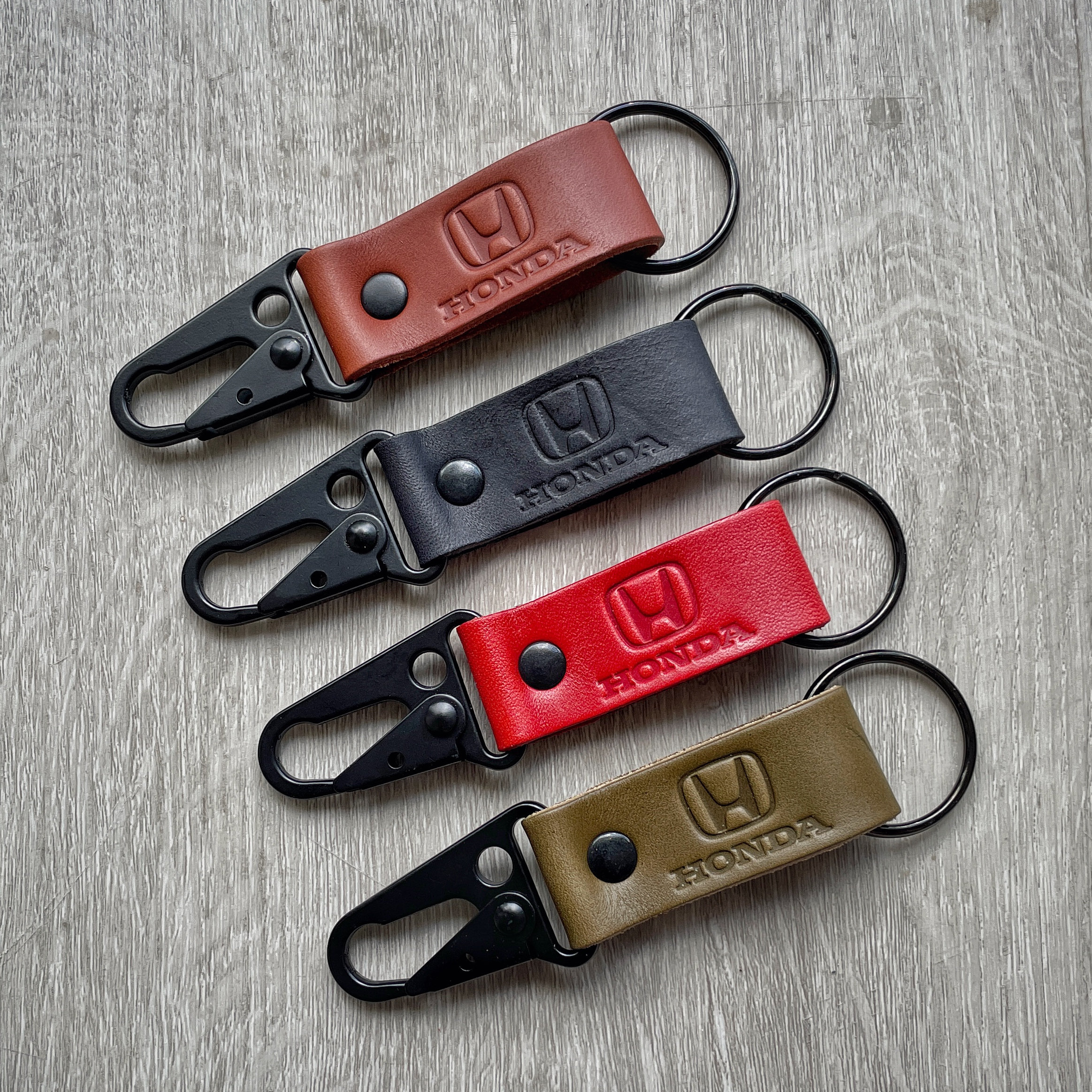 Leather Honda keychain