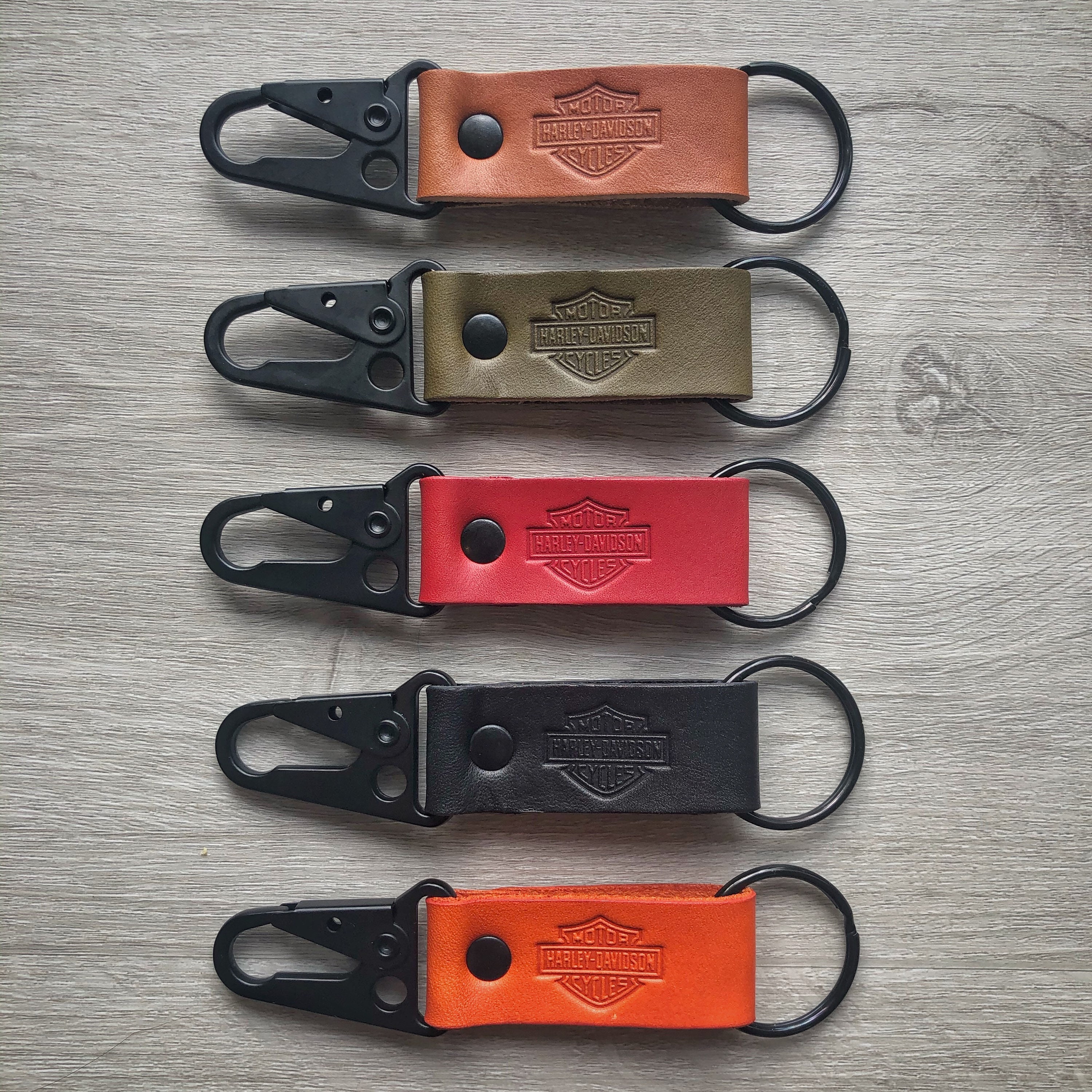 Leather Harley keychain