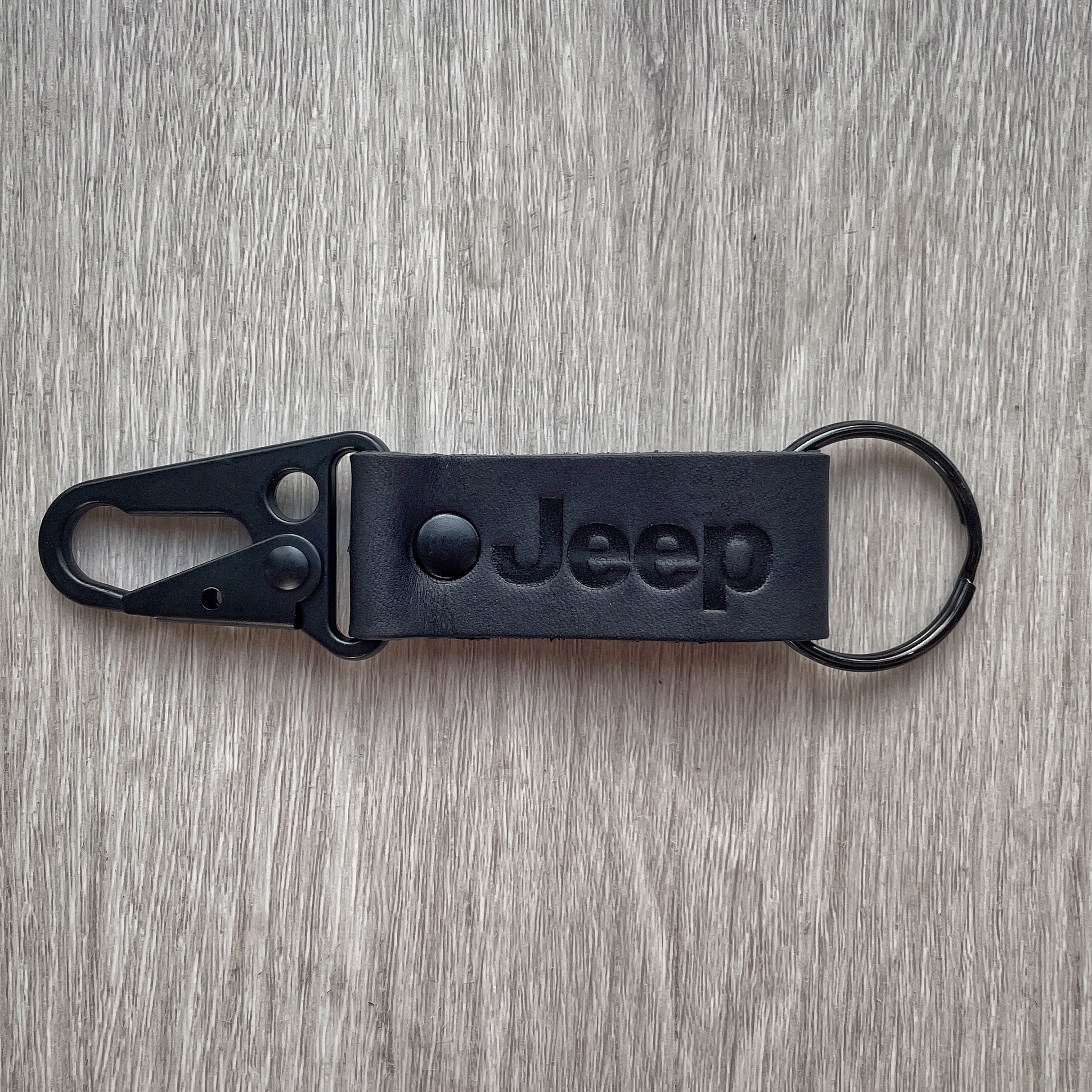 Leather Jeep keychain