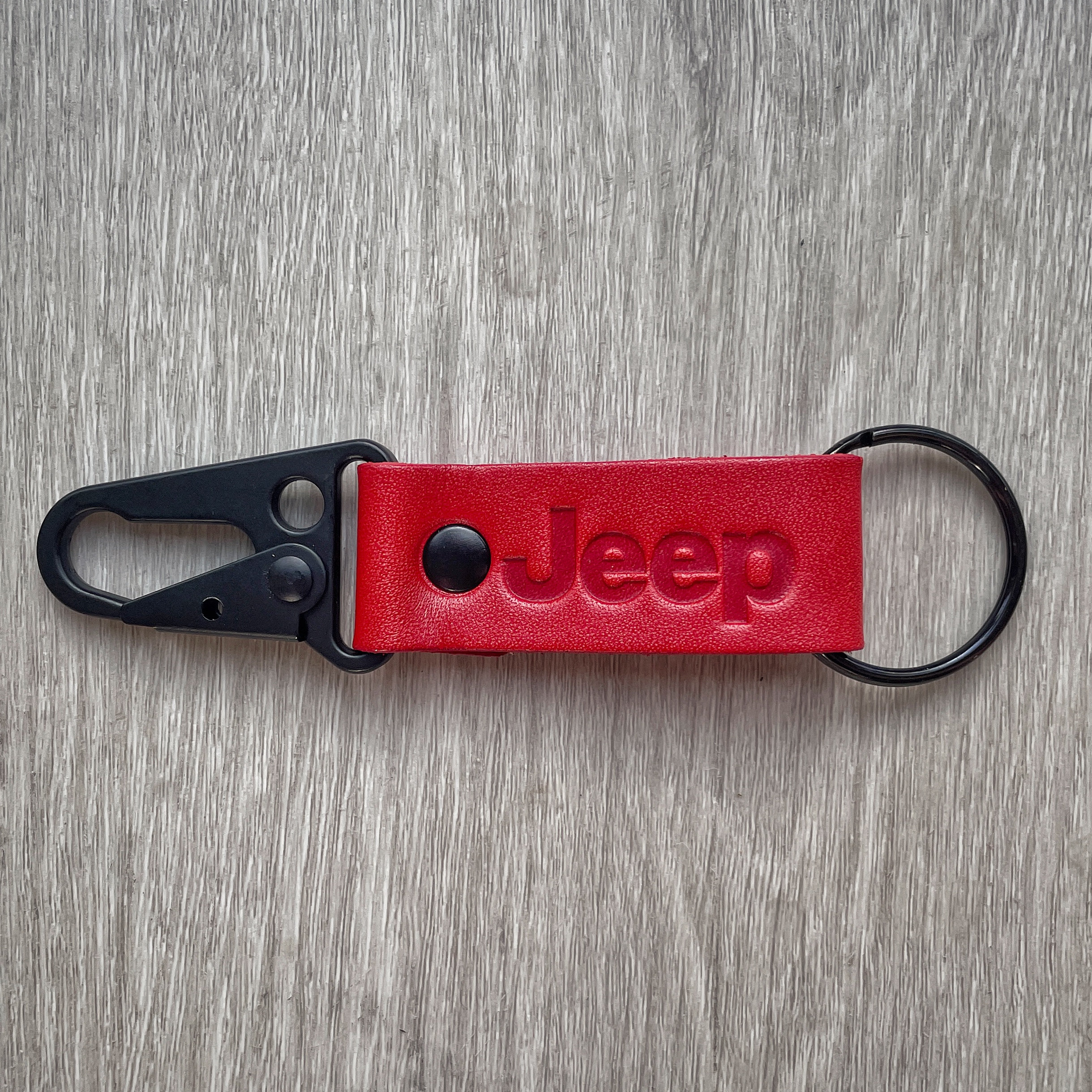 Leather Jeep keychain