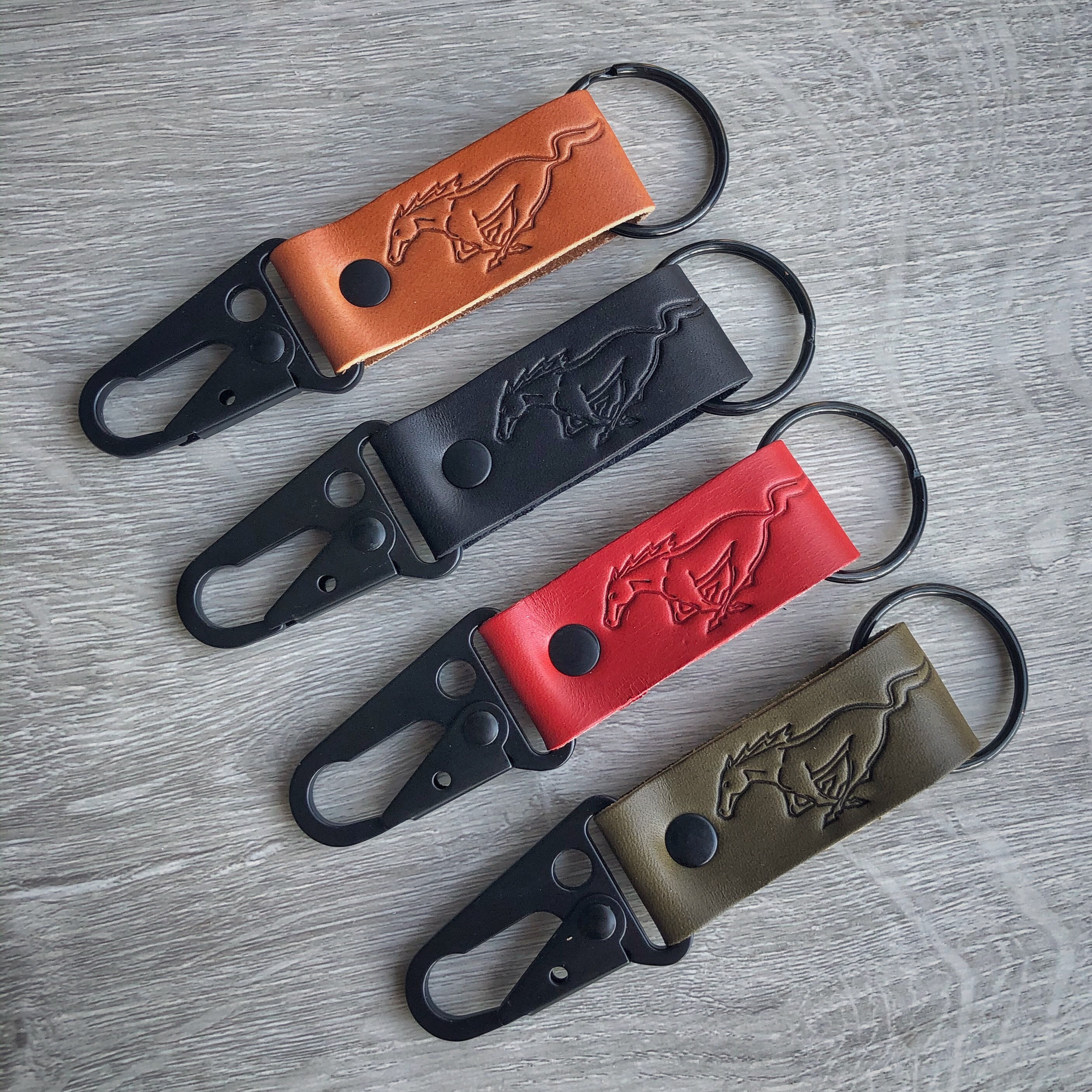 Mustang Keychain Leather Mustang keychain Ford Mustang Etsy
