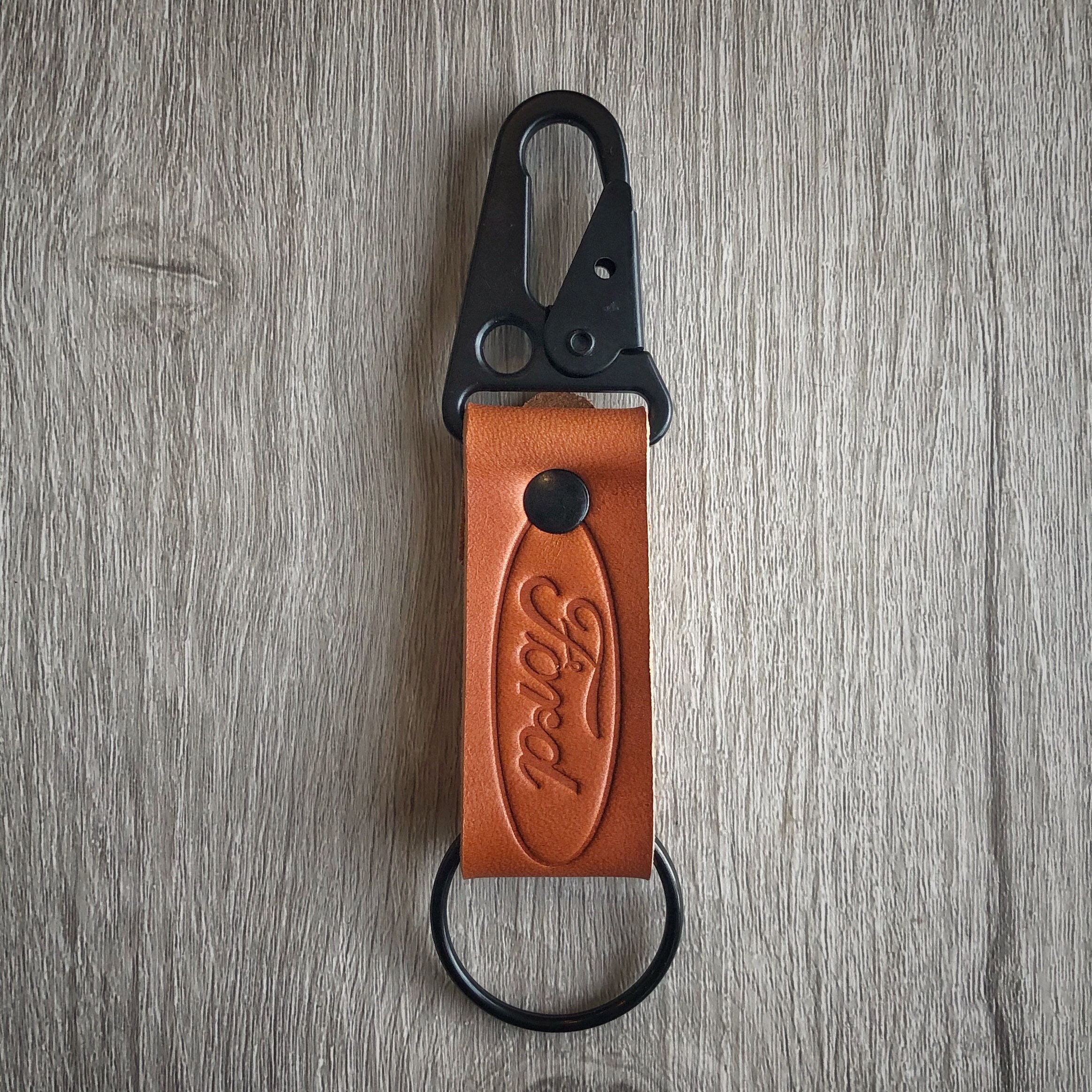 Leather Ford keychain