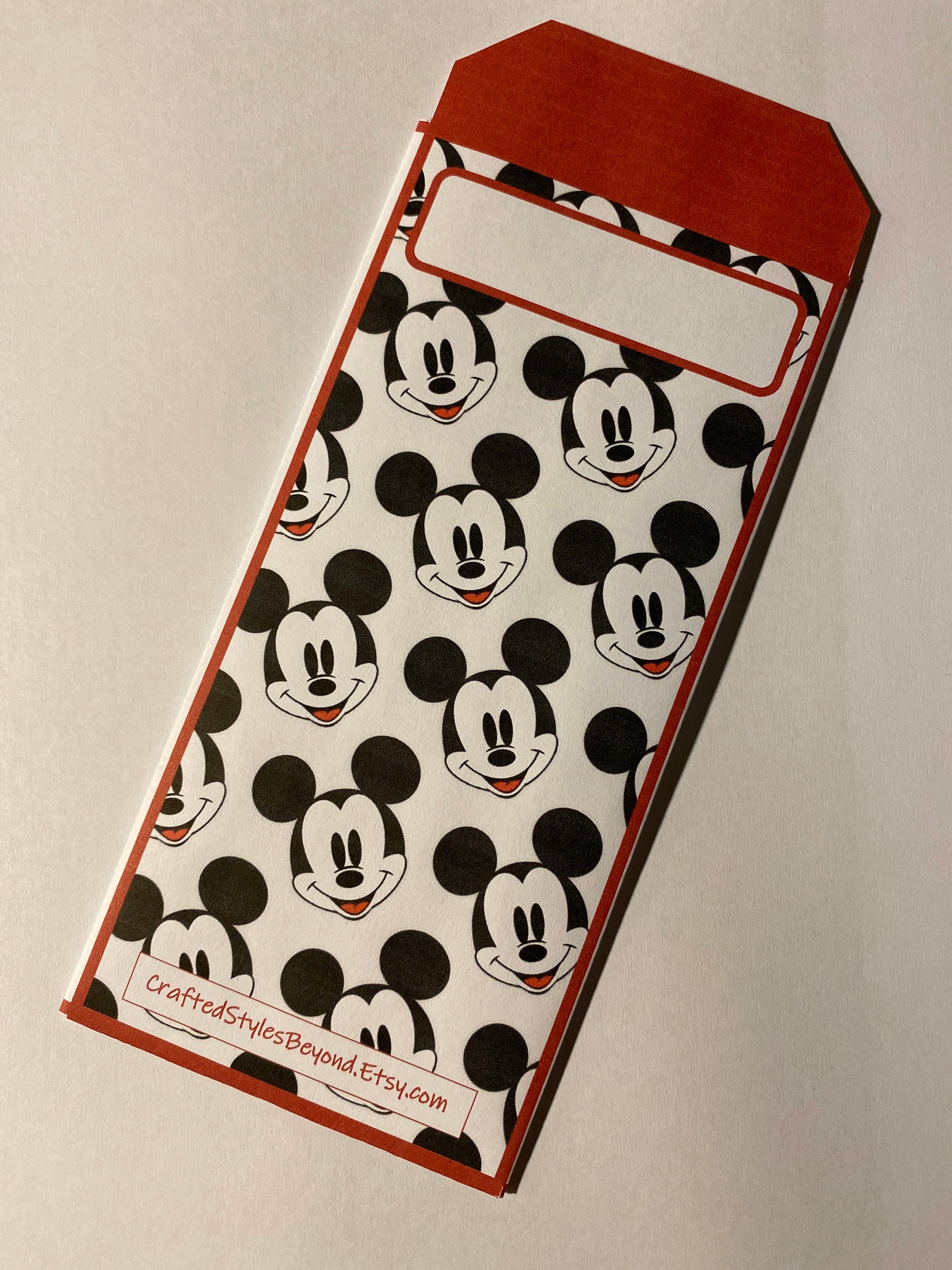 Printable Money Envelope PDF Mickey Mouse inspired Black | Etsy