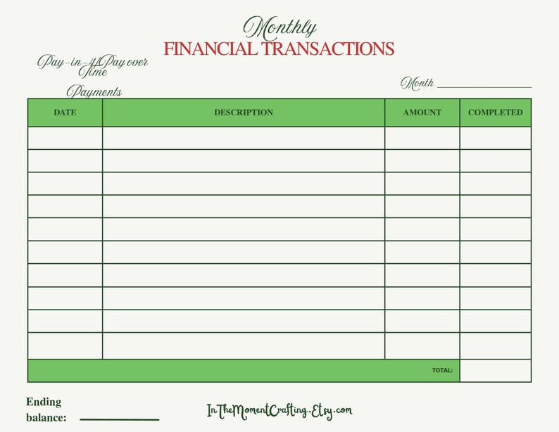Large Format Printable Financial Ledger- 16pc. Strawberries and ...